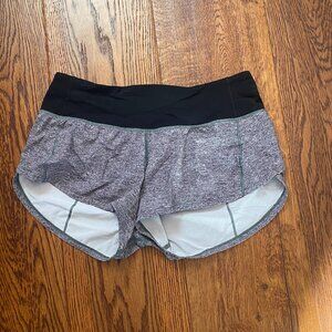Lululemon Heathered Grey Speed Up Shorts